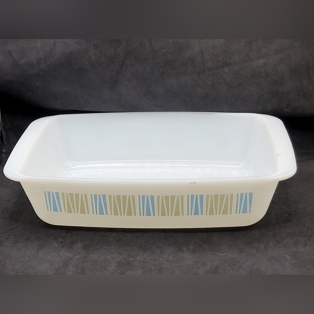 Vintage JAJ Pyrex England 542 Chelsea Matchmaker Blue Grn 1.5 Qt Baking Dish SEE